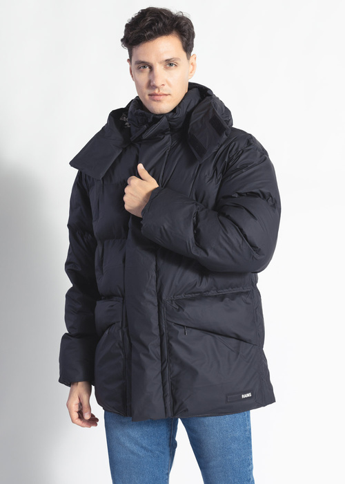 Unisex Winterjacke Schwarz RAINS BLOCK PUFFER JACKET
