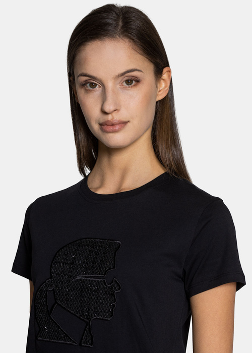 Damen T-Shirt Karl Lagerfeld Boucle Karl Profile (216W1703-999)